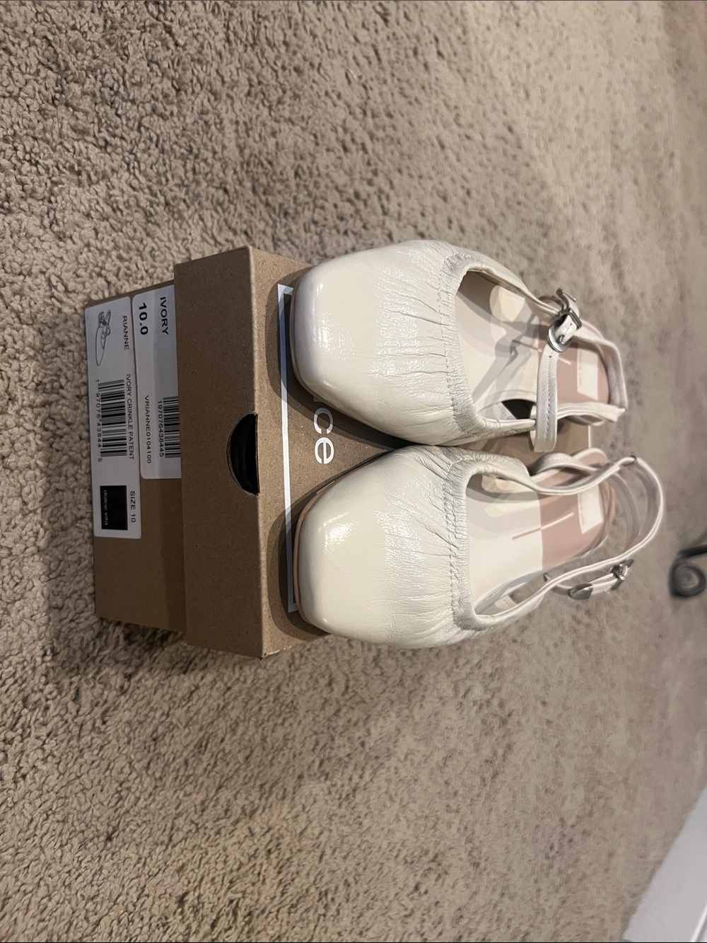 Dolce Vita Ivory Slingback Square-Toe Mules